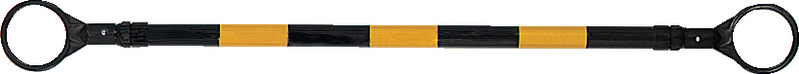 伸縮バーφ34 (1.2m～2.0m) ブラック／イエローテープ巻