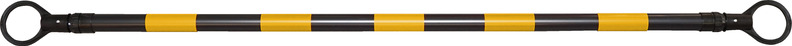伸縮バーφ34 (1.7m～3.0m) ブラック／イエローテープ巻
